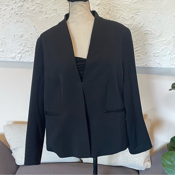 J Crew Women's Broadway Blazer Black Hook-and-eye closure Size 18 - Picture 1 of 10